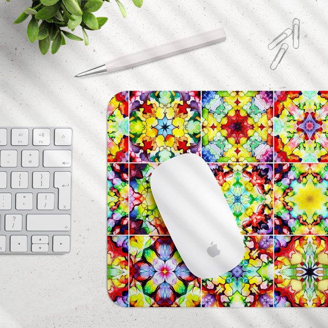 Mediterranean Tiles, Alcohol Ink Tiles, Majolica Mouse Pad (Creator Uploaded)