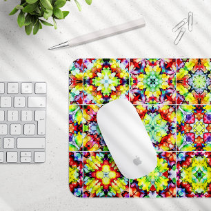 Mediterranean Tiles, Alcohol Ink Tiles, Majolica Mouse Pad