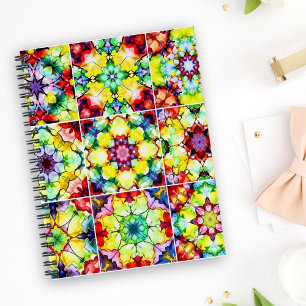 Mediterranean Tiles, Alcohol Ink Tiles, Majolica Notebook
