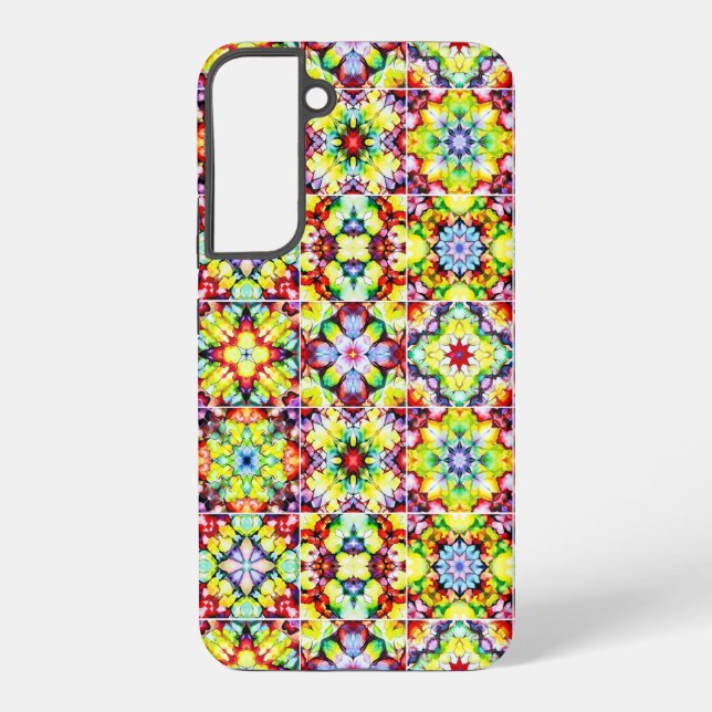 Mediterranean Tiles, Alcohol Ink Tiles, Majolica Samsung Galaxy S22+ Case (Back)