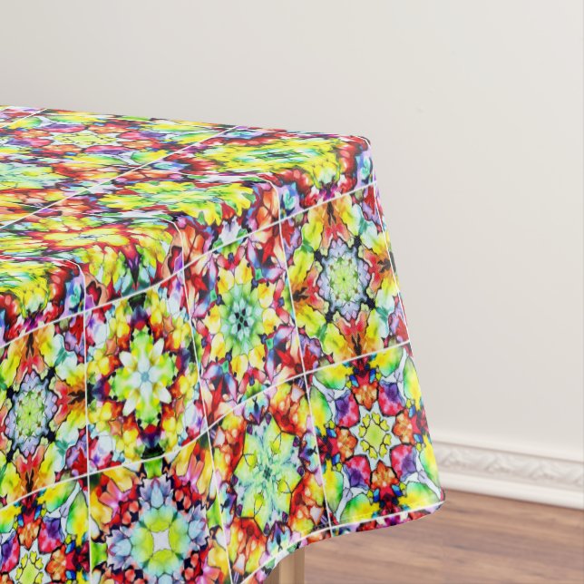 Mediterranean Tiles, Alcohol Ink Tiles, Majolica Tablecloth (In Situ)