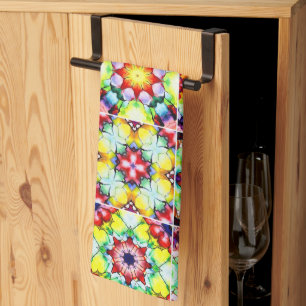 Mediterranean Tiles, Alcohol Ink Tiles, Majolica Tea Towel