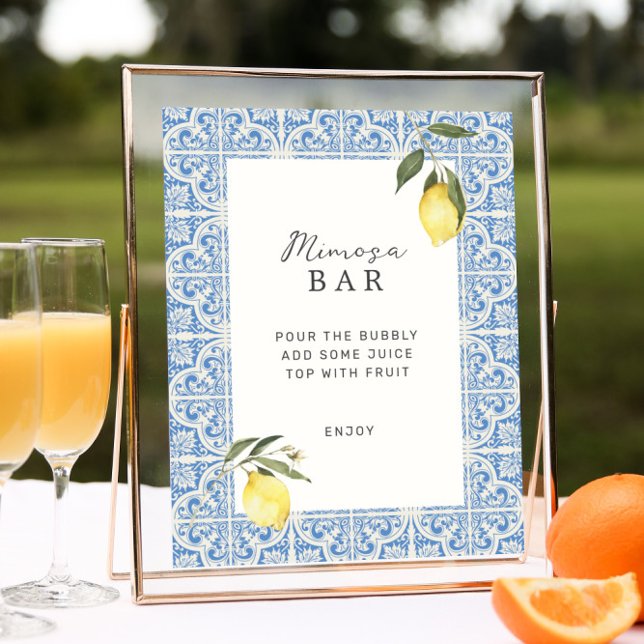 Mediterranean Tiles Amalfi Capri Mimosa Bar Poster (Creator Uploaded)