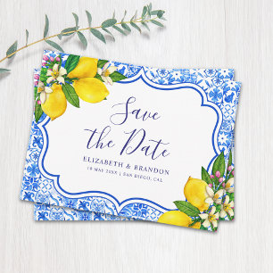 Mediterranean Tiles Italian Style Wedding Postcard