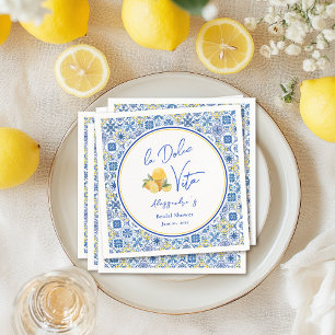 Mediterranean Tiles Italian Summer Bridal Shower Napkin