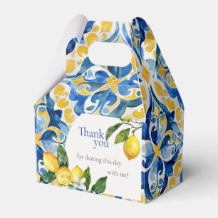 Mediterranean Tiles Lemon 25th Birthday  Favour Box