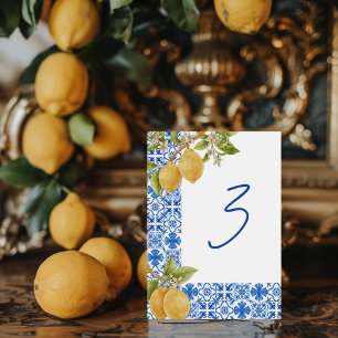 Mediterranean Tiles Lemons Italy Unique Table Number