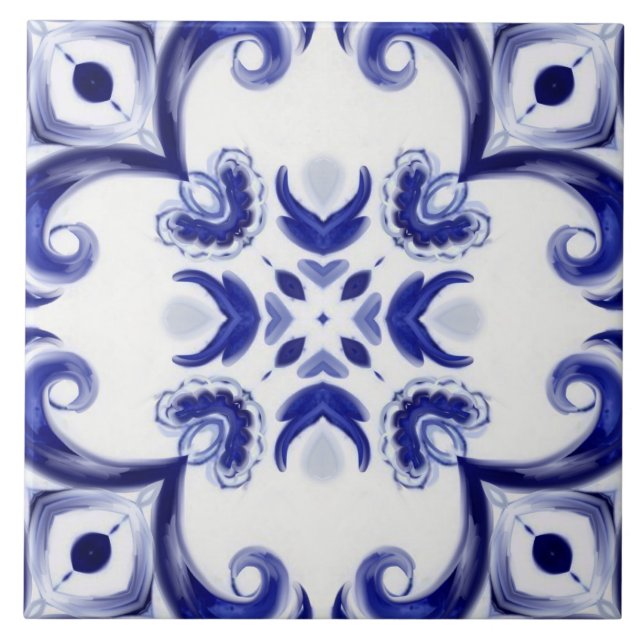 Mediterranean tiles,majolica,Sicilian, Ceramic Tile (Front)