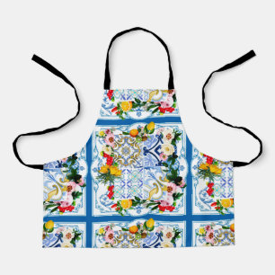 Mediterranean tiles, majolica,Sicilian style     Apron