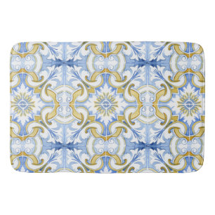 Mediterranean tiles, majolica,Sicilian style    Bath Mat