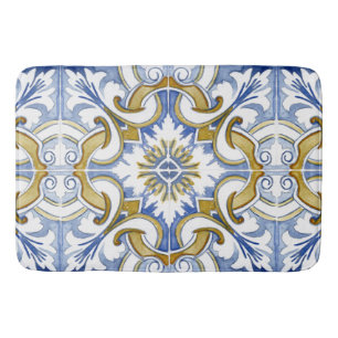 Mediterranean tiles, majolica,Sicilian style     Bath Mat