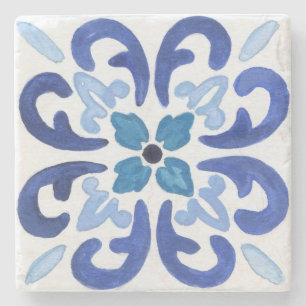 Mediterranean tiles, majolica,Sicilian style  Cera Stone Coaster