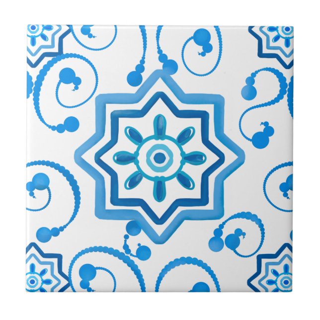 Mediterranean tiles,majolica, Sicilian style     Ceramic Tile (Front)