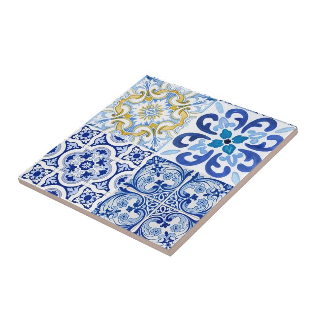 Mediterranean tiles, majolica,Sicilian style     Ceramic Tile (Side)