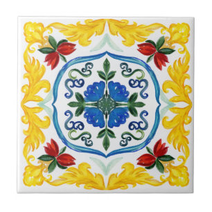 Mediterranean tiles,majolica, Sicilian style   Ceramic Tile