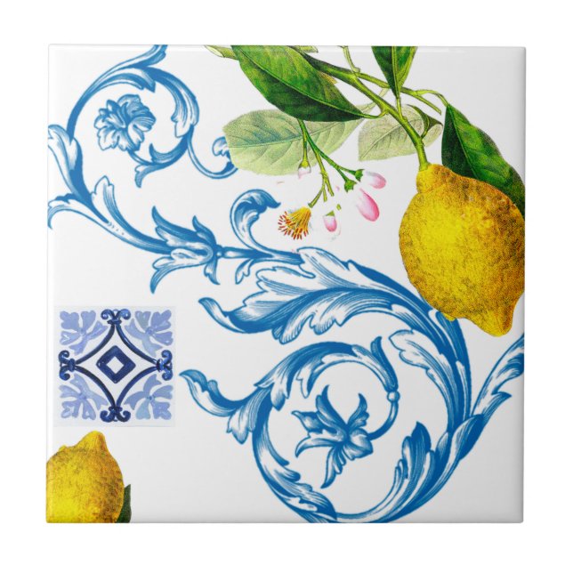 Mediterranean tiles, majolica,Sicilian style     Ceramic Tile (Front)