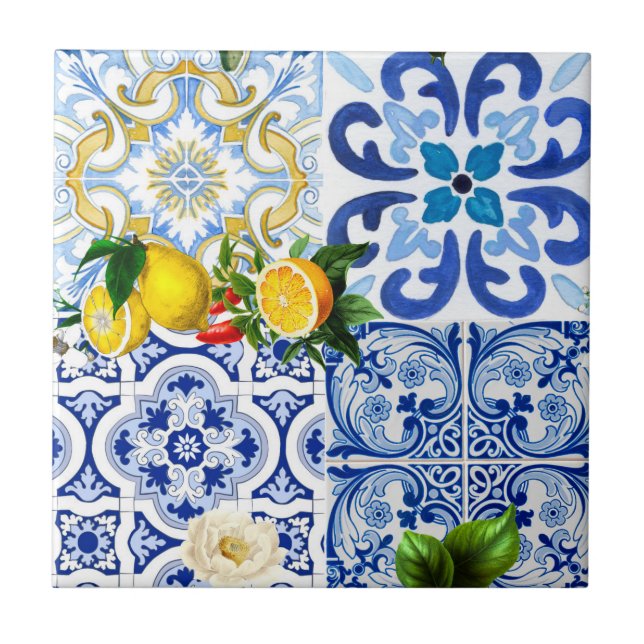 Mediterranean tiles, majolica,Sicilian style     Ceramic Tile (Front)