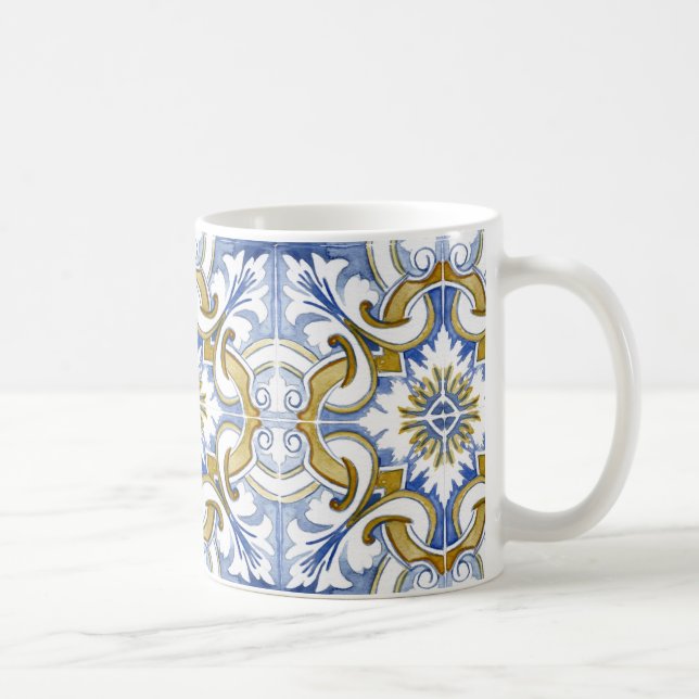 Mediterranean tiles, majolica,Sicilian style     Coffee Mug (Right)