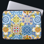 Mediterranean tiles, majolica,Sicilian style      Laptop Sleeve<br><div class="desc">Mediterranean tiles</div>