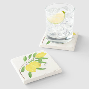 Mediterranean tiles, majolica,Sicilian style,lemon Stone Coaster