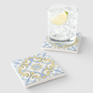 Mediterranean tiles, majolica,Sicilian style   Stone Coaster