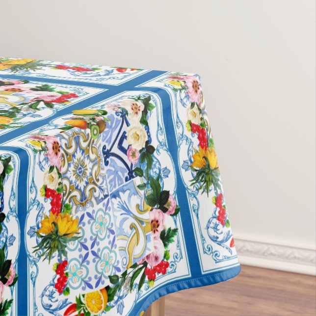 Mediterranean tiles, majolica,Sicilian style     Tablecloth (In Situ)