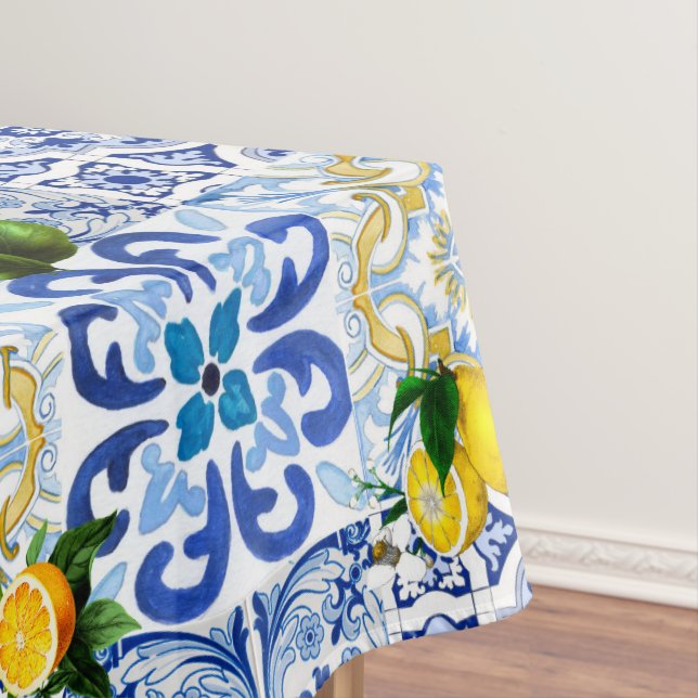 Mediterranean tiles, majolica,Sicilian style    Tablecloth (In Situ)