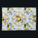 Mediterranean tiles, majolica,Sicilian style     Tea Towel<br><div class="desc">Mediterranean tiles</div>