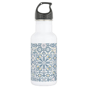 Mediterranean Tiles, Moroccan, Majolica, Azulejo 532 Ml Water Bottle