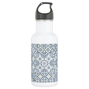 Mediterranean Tiles, Moroccan, Majolica, Azulejo 532 Ml Water Bottle