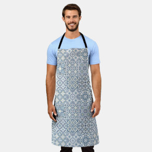 Mediterranean Tiles, Moroccan, Majolica, Azulejo Apron