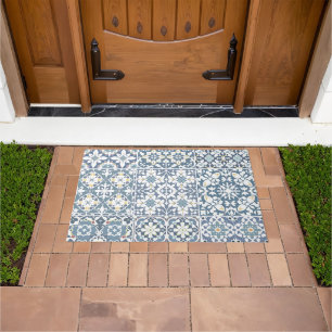 Mediterranean Tiles, Moroccan, Majolica, Azulejo Doormat