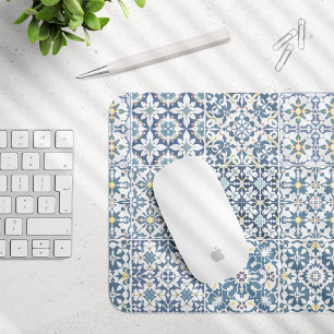 Mediterranean Tiles, Moroccan, Majolica, Azulejo Mouse Pad