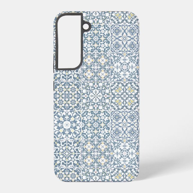 Mediterranean Tiles, Moroccan, Majolica, Azulejo Samsung Galaxy S22+ Case (Back)