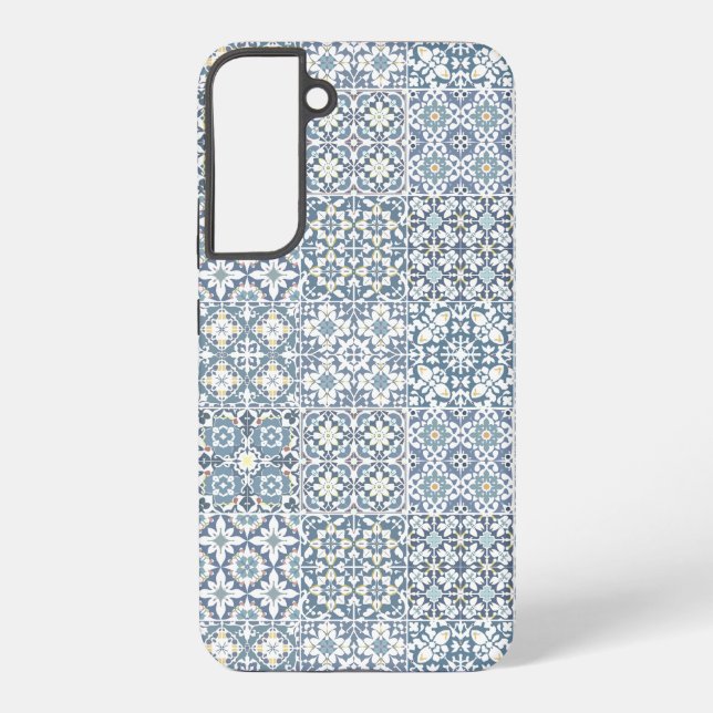 Mediterranean Tiles, Moroccan, Majolica, Azulejo Samsung Galaxy S22+ Case (Back)