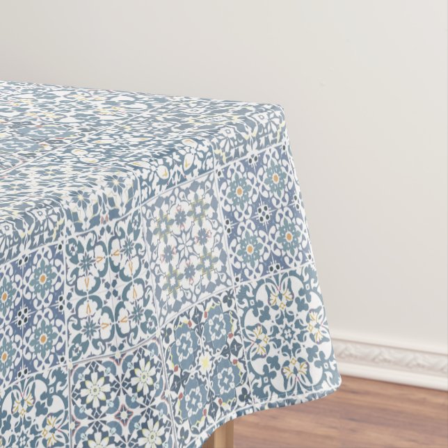 Mediterranean Tiles, Moroccan, Majolica, Azulejo Tablecloth (In Situ)