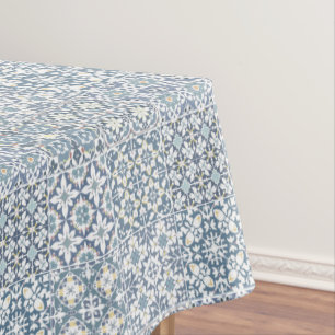 Mediterranean Tiles, Moroccan, Majolica, Azulejo Tablecloth