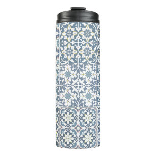 Mediterranean Tiles, Moroccan, Majolica, Azulejo Thermal Tumbler