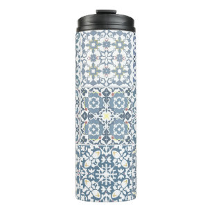 Mediterranean Tiles, Moroccan, Majolica, Azulejo Thermal Tumbler