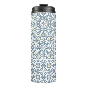 Mediterranean Tiles, Moroccan, Majolica, Azulejo Thermal Tumbler