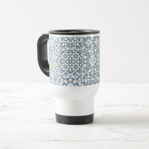 Mediterranean Tiles, Moroccan, Majolica, Azulejo Travel Mug