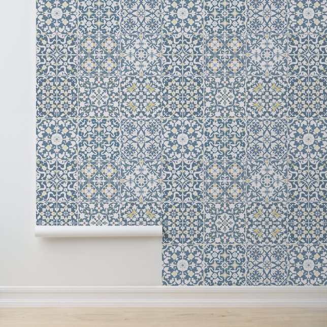 Mediterranean Tiles, Moroccan, Majolica, Azulejo Wallpaper (Application)