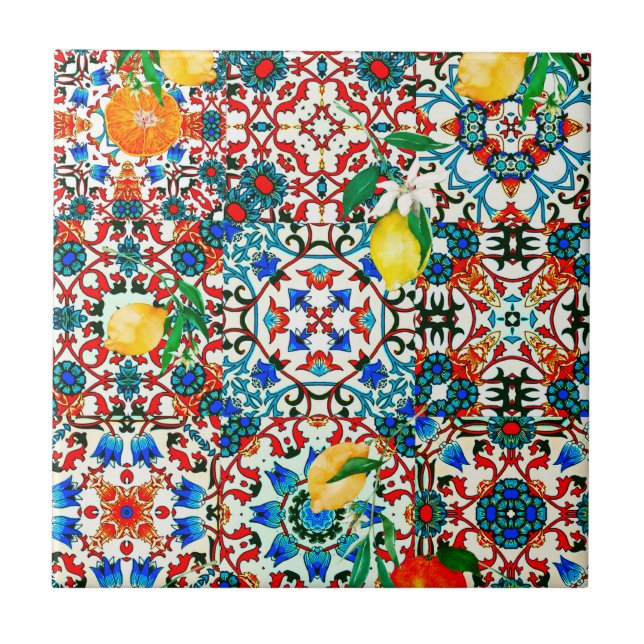 Mediterranean tiles,mosaic,lemon,summer art ceramic tile (Front)