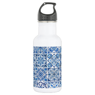 Mediterranean Tiles, Portugese, Azulejo, Majolica 532 Ml Water Bottle