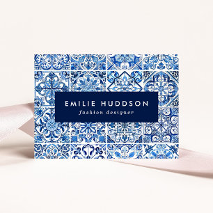 Mediterranean Tiles, Portugese, Azulejo, Majolica Business Card