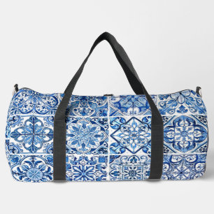 Mediterranean Tiles, Portugese, Azulejo, Majolica Duffle Bag