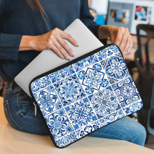 Mediterranean Tiles, Portugese, Azulejo, Majolica Laptop Sleeve