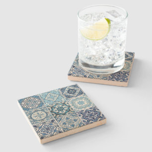 Mediterranean Tiles, Portugese, Azulejo, Majolica Stone Coaster
