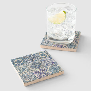 Mediterranean Tiles, Portugese, Azulejo, Majolica Stone Coaster