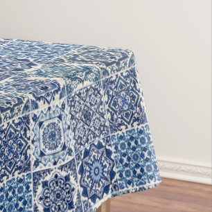 Mediterranean Tiles, Portugese, Azulejo, Majolica Tablecloth
